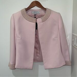NWT Tahari Arthur S Levine Pink Formal Elegant Blazer Jacket Size 4P